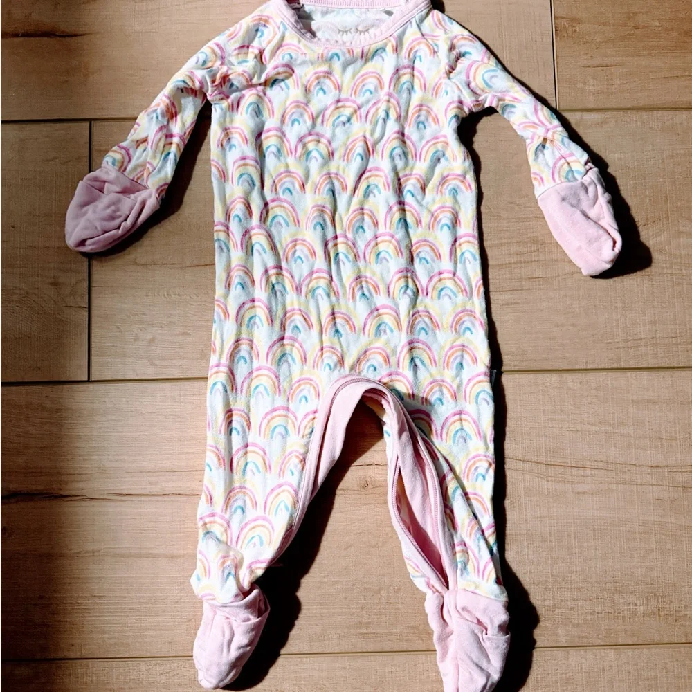 Little Sleepies Baby Newborn Pastel Rainbow Footie Pajamas - Picture 1 of 1